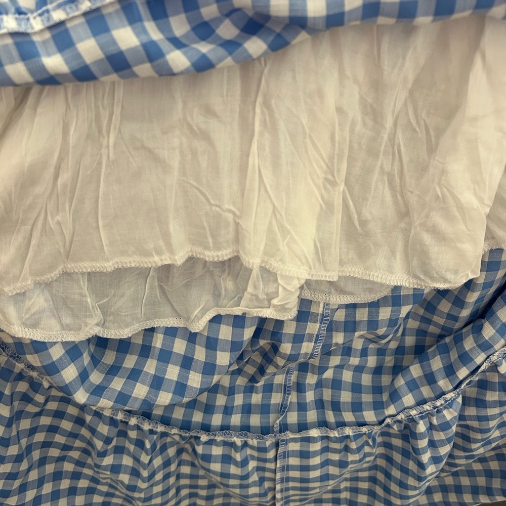 Ecowish Blue and White Gingham Maxi Dress - Picture 4 of 5
